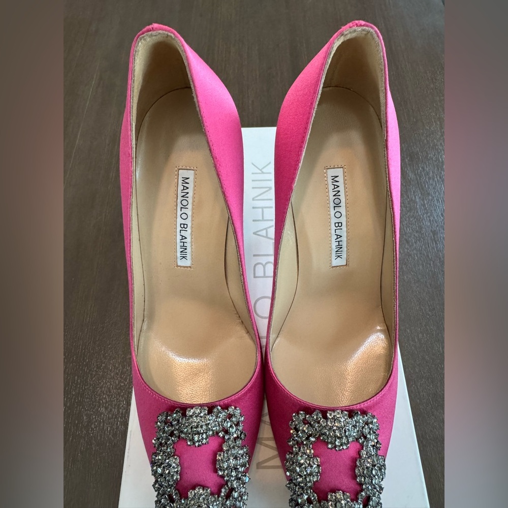 Manolo Blahnik Hangisi Crystal Buckle Pump - Picture 5 of 11